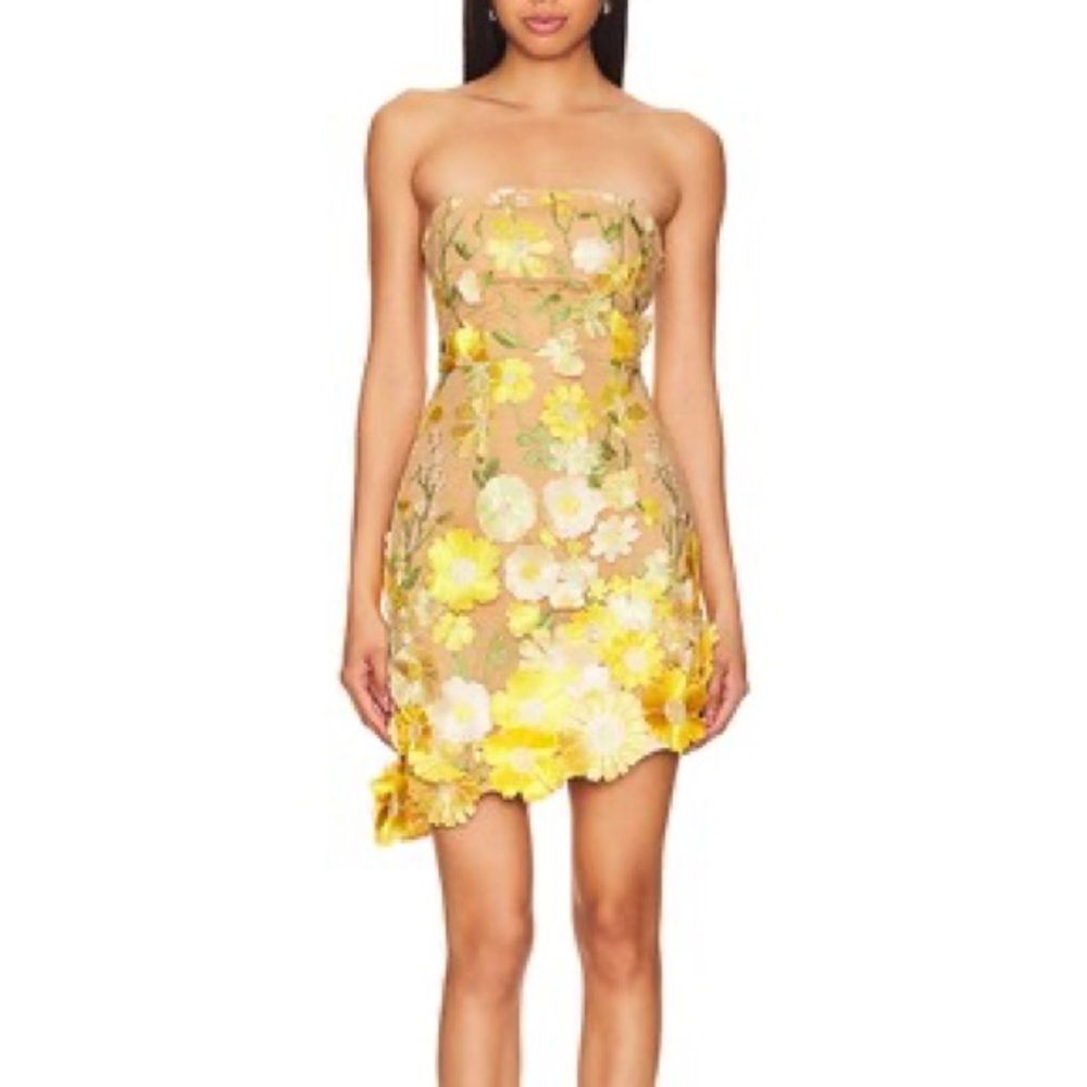ELLIATT NWT New Age Dress Yellow Flower Appliqué